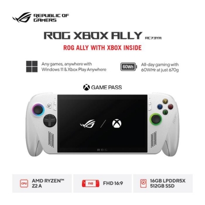 ASUS GAMING ROG XBOX ALLY RC73YA-Z2AA30A6W WHITE AMD RYZEN Z2 A 16GB 512GB SSD 7 INCH FHD IPS 100% SRGB WIN 11 HOME