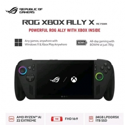 ASUS GAMING ROG ALLY RC73XA-Z2EA35A3T BLACK RYZEN AI Z2 EXTREME 24GB 1TB 7 INCH FHD IPS 100% SRGB TOUCH 120HZ WIN 11 HOME