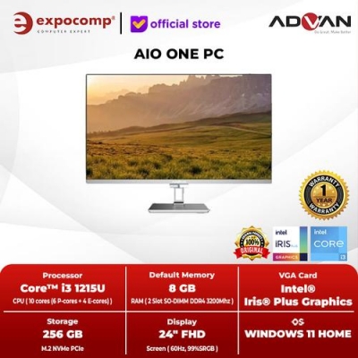 ADVAN ALL IN ONE AIO ONE PC SILVER i3-1215U 8GB 256GB WIN 11