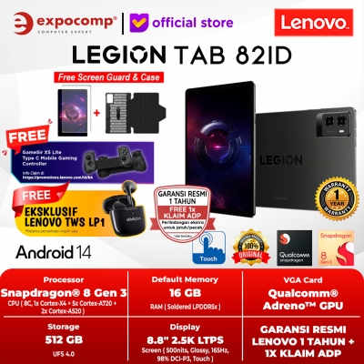 LENOVO GAMING LEGION TAB 82ID BLACK QUALCOMM SNAPDRAGON 8 GEN 3 16GB 512GB ANDROID 14 TOUCHSCREEN