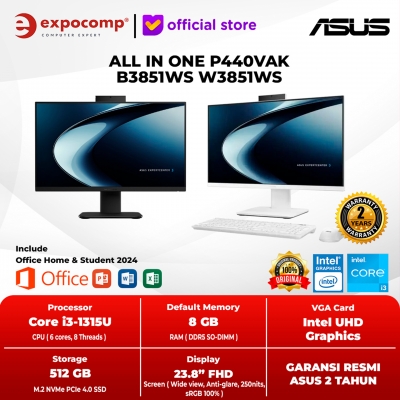 ASUS ALL IN ONE AIO P440VAK B3851WS W3851WS INTEL CORE i3-1315U 8GB 512GB WIN 11 HOME + OFFICE HOME 2024 + M 365 1 YEAR