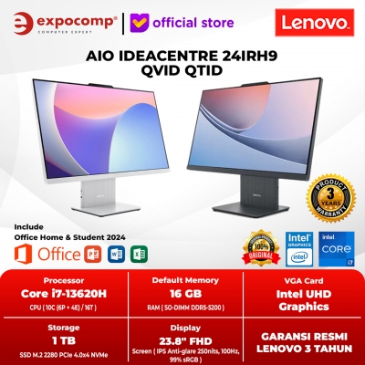 LENOVO AIO ALL IN ONE IDEACENTRE 24IRH9 QVID QTID INTEL CORE i7-13620H 16GB 1TB WIN 11 HOME + OFFICE 2024