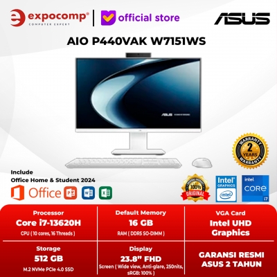 ASUS ALL IN ONE AIO P440VAK W7151WS INTEL CORE i7-13620H 16GB 512GB WIN 11 HOME + OFFICE HOME 2024 + M 365 1 YEAR