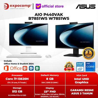 ASUS ALL IN ONE AIO P440VAK B7851WS W7851WS INTEL CORE i7-13620H 8GB 512GB WIN 11 HOME + OFFICE HOME 2024 + M 365 1 YEAR