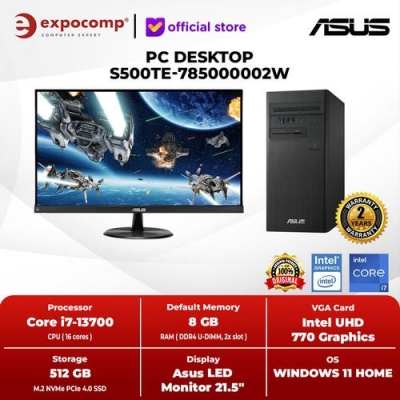 ASUS PC DESKTOP S500TE-785000002W BLACK INTEL CORE i7-13700 8GB 512GB WIN 11