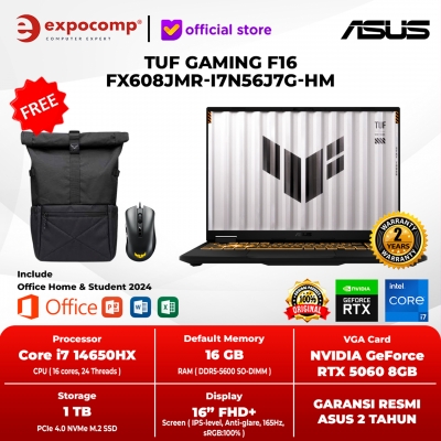 ASUS TUF GAMING F16 FX608JMR-I7N56J7G-HM GRAY INTEL CORE i7-14650HX 16GB 1TB RTX 5060 8GB WIN 11 HOME + OFFICE HOME 2024