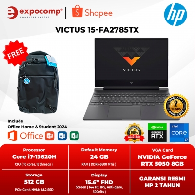 Hewlett Packard HP GAMING VICTUS 15-fa2785TX SILVER INTEL CORE i7-13620H 24GB 512GB SSD RTX 5050 8GB WIN 11 HOME + OFFICE HOME 2024 + M 365 1 YEAR