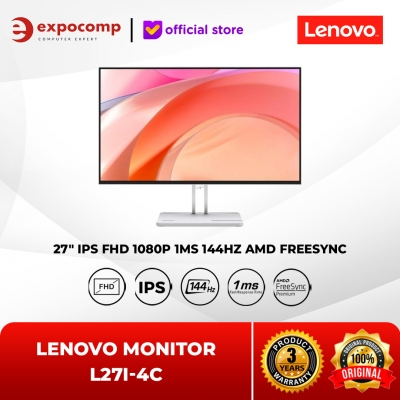 LENOVO MONITOR 27 INCH L27I-4C IPS FHD 1080P 1MS 144HZ AMD FREESYNC TILT SPEAKER SILVER