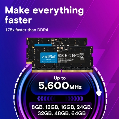 MEMORY CRUCIAL DDR5 5600MHZ 8GB 16GB 32GB SODIMM RAM NOTEBOOK DDR5 PC AIO 5600 SODIMM
