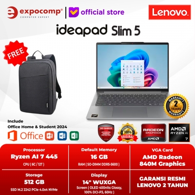 LENOVO IDEAPAD SLIM 5 14AKGP11 3CID 3DID AMD RYZEN AI 7-445 16GB 512GB OLED WIN 11 HOME + OFFICE HOME 2024