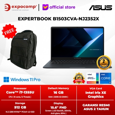 ASUS EXPERTBOOK B1503CVA-NJ2352X GREY INTEL CORE i7-1355U 16GB 512GB WIN 11 PRO NO OFFICE & TANPA OHS