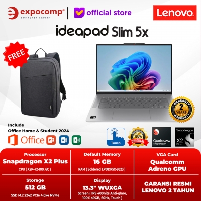 LENOVO IDEAPAD SLIM 5x 13Q8Y11 0TID GREY Qualcomm Snapdragon X2P-42-100 16GB 512GB WIN 11 HOME + OFFICE HOME 2024
