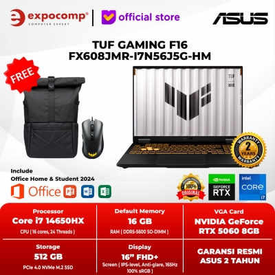 ASUS TUF GAMING F16 FX608JMR-I7N56J5G-HM GRAY INTEL CORE i7-14650HX 16GB 512GB SSD RTX 5060 8GB WIN 11 HOME + OFFICE HOME 2024