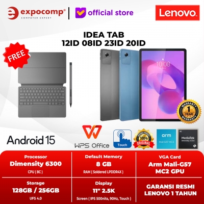 LENOVO IDEA TAB 12ID 08ID 23ID 20ID MEDIATEK DIMENSITY 6300 8GB 128GB/ 256GB ANDROID 15 TOUCHSCREEN + PEN & KEYBOARD