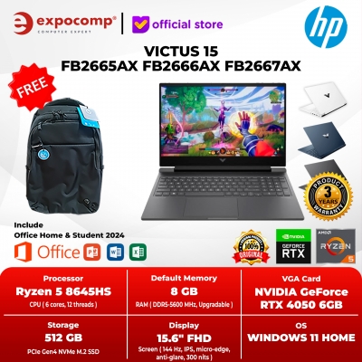 Hewlett Packard HP VICTUS 15 fb2665AX fb2666AX fb2667AX AMD RYZEN 5-8645HS 8GB 512GB RTX 4050 6GB WIN 11+OHS 2021