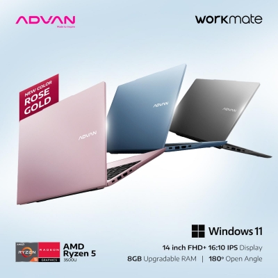 ADVAN WORKMATE GREY AMD RYZEN 5-3500 8GB 256GB 14 INCH FHD+ WIN 11 HOME TANPA OFFICE NO OHS 2021