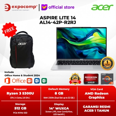ACER ASPIRE LITE 14 AL14-42P-R2RJ SILVER AMD RYZEN 3-5300U 8GB 512GB WIN 11 HOME + OFFICE HOME 2024 + M 365 1 YEAR