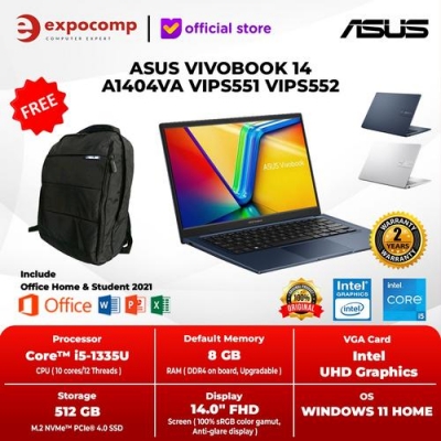 ASUS VIVOBOOK 14 A1404VA VIPS551 VIPS552 CORE i5-1335U 8GB 512GB W11 + OHS 2021